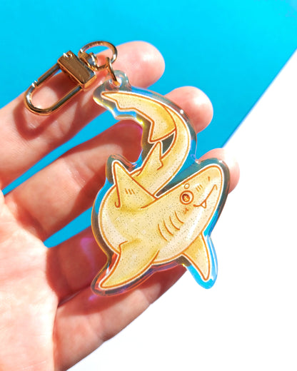 Shark Rainbow Glitter Epoxy Acrylic Charms