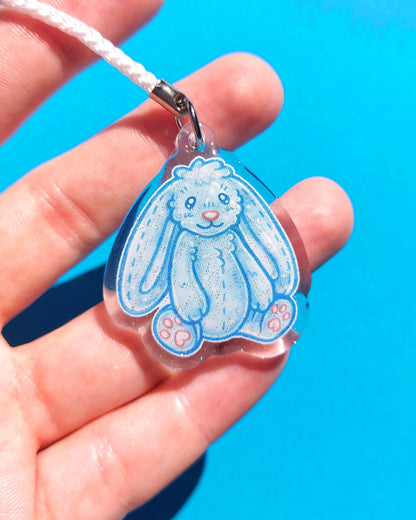 Bunny Clear Glitter Epoxy Acrylic Phone Charms