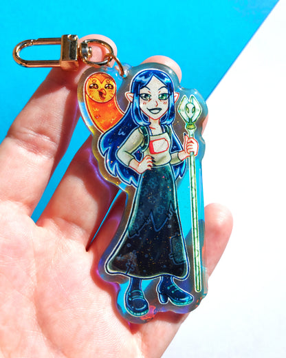 Owl House Rainbow Glitter Epoxy Acrylic Charms