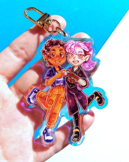 Owl House Rainbow Glitter Epoxy Acrylic Charms