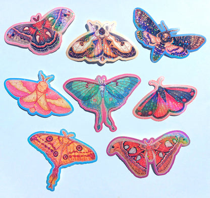 Moth Sparkly Vinyl Stickers