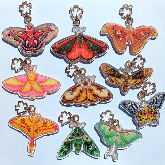 Moth Glitter Epoxy Charms