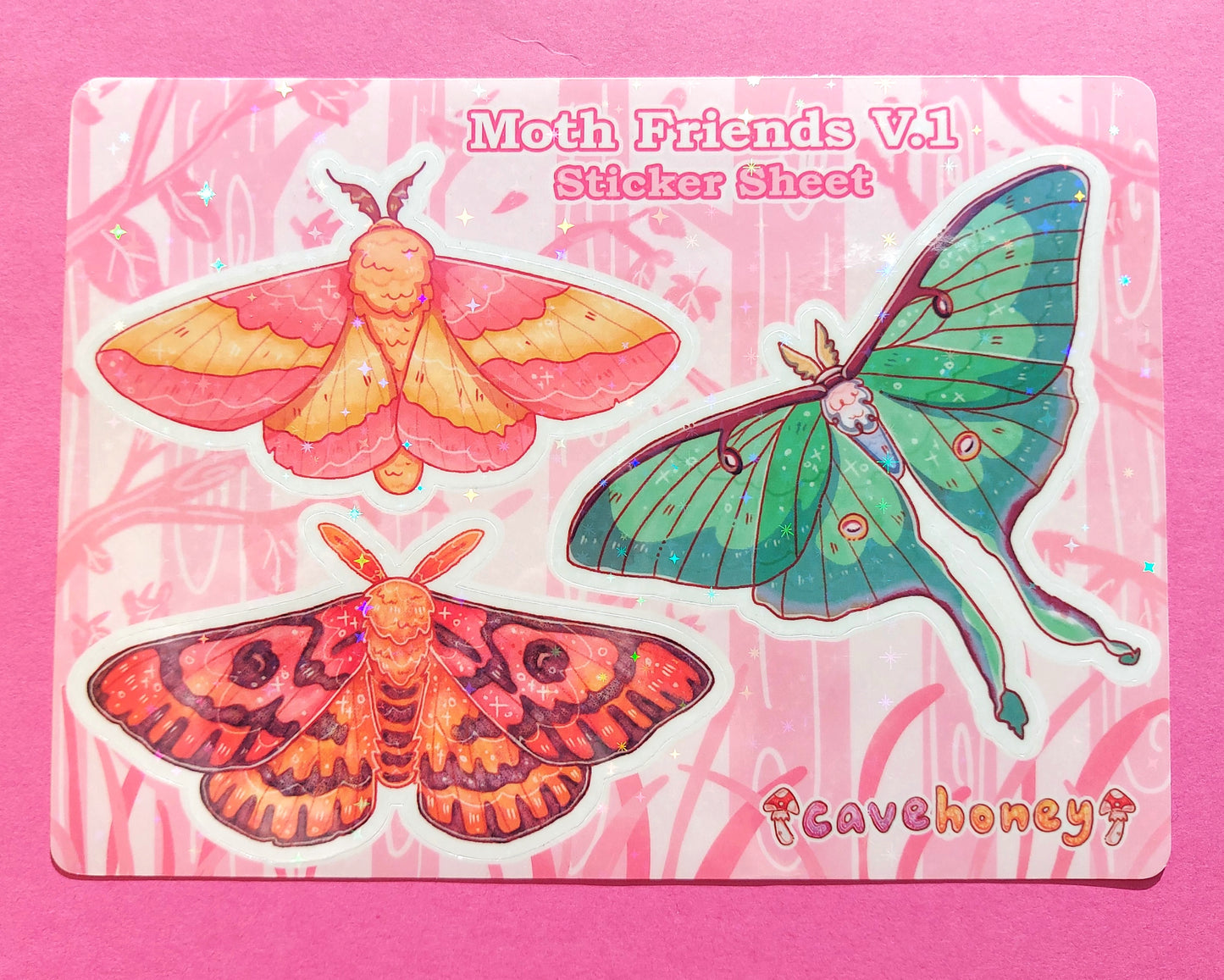 Moth V.1 Sparkly Sticker Sheet