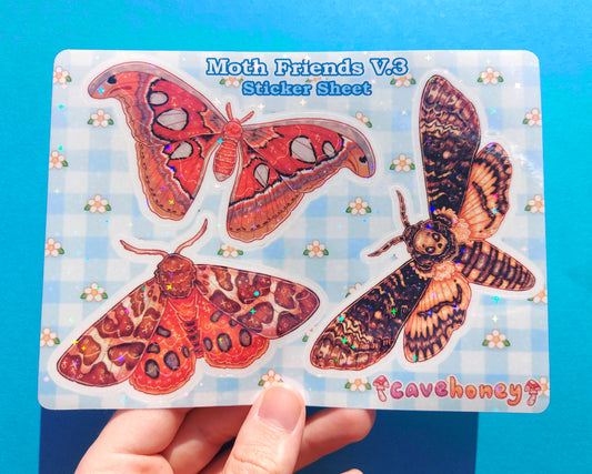 Moth V.3 Sparkly Vinyl Sticker Sheet