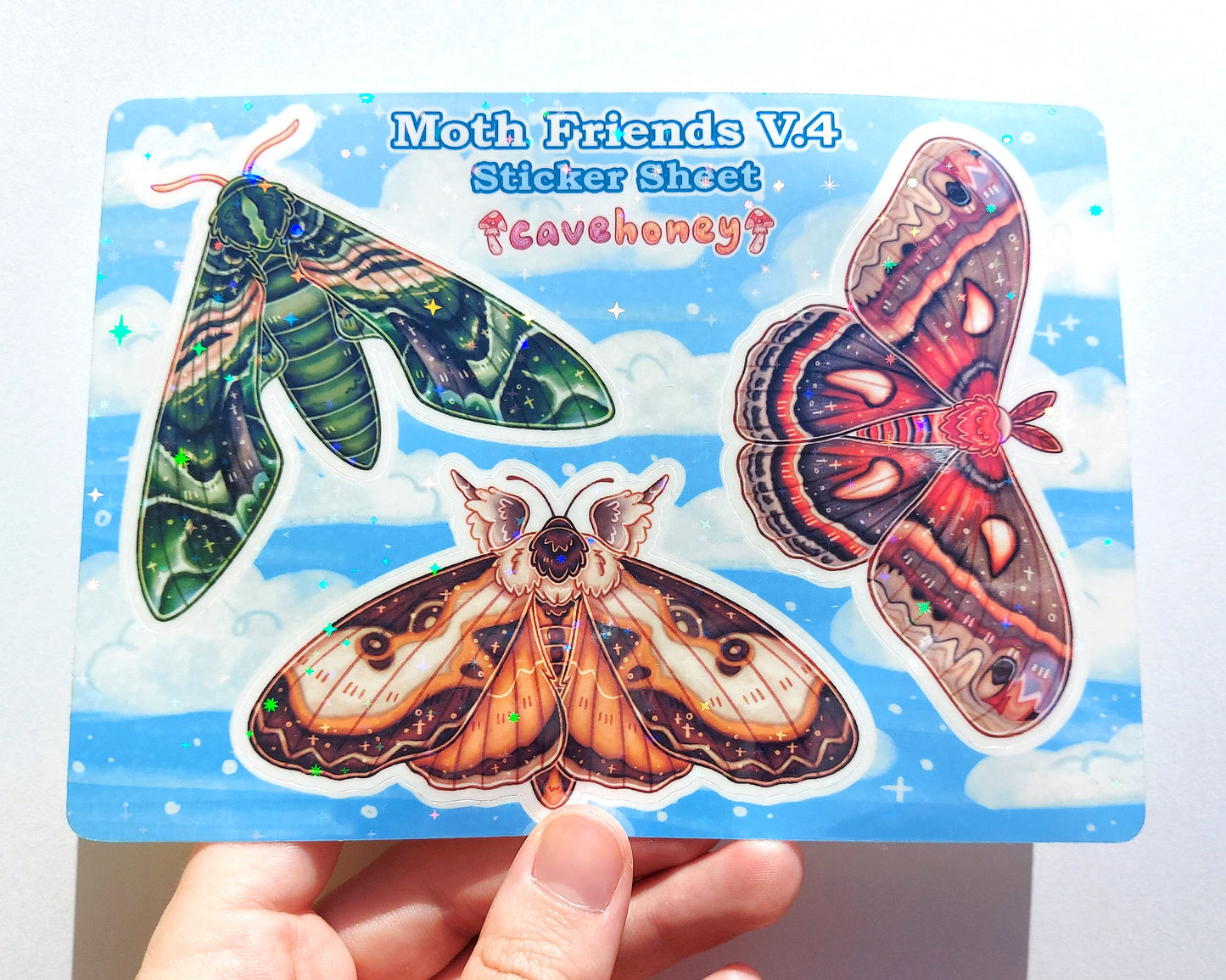 Moth V.4 Sparkly Vinyl Sticker Sheet