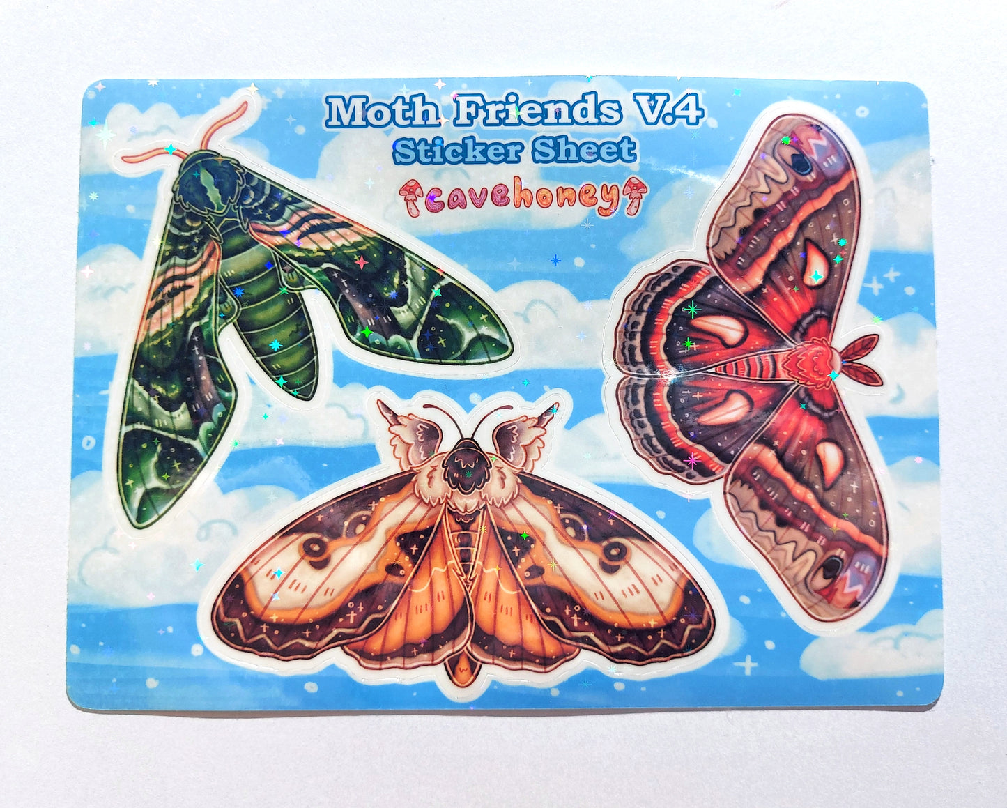Moth V.4 Sparkly Vinyl Sticker Sheet