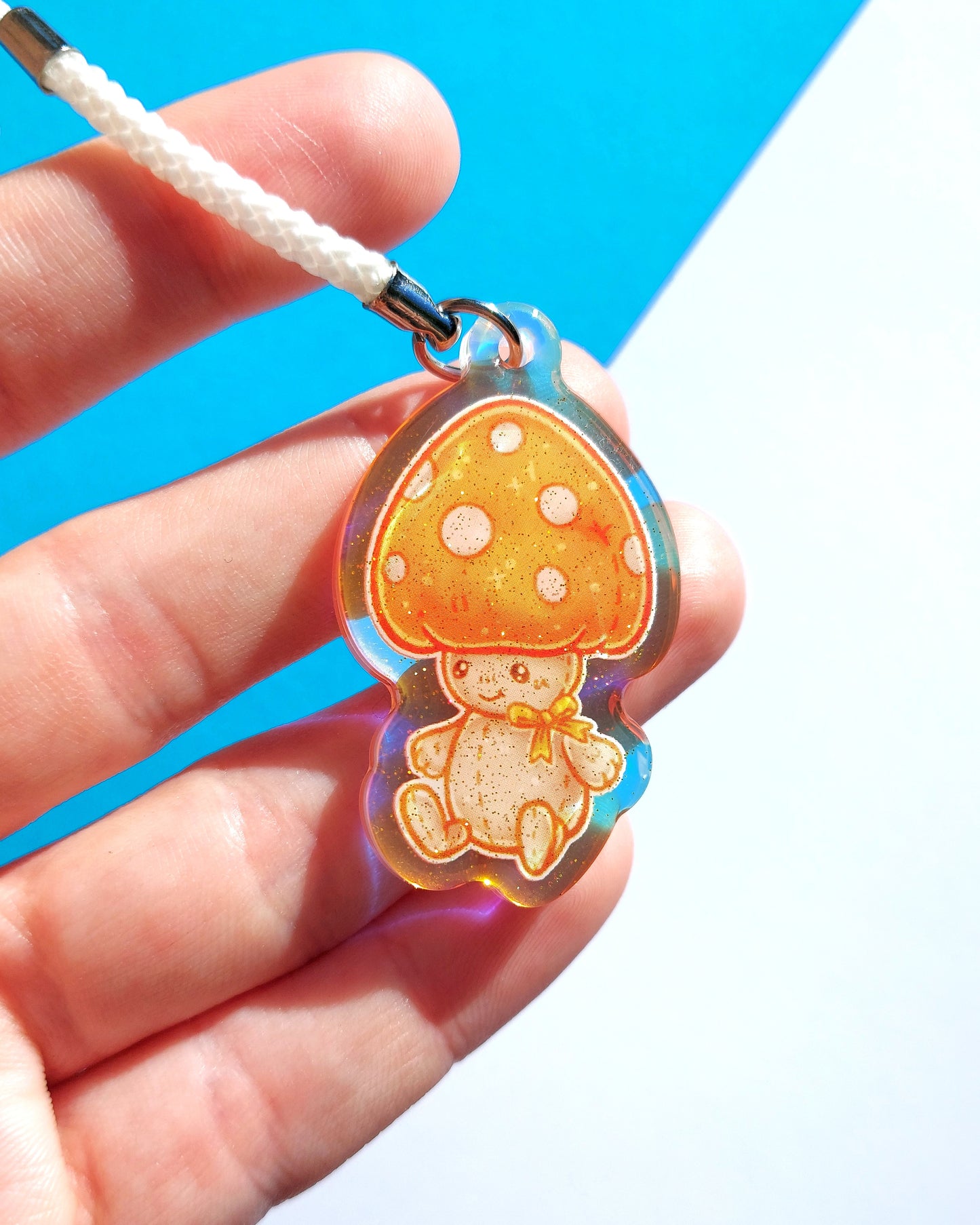 Jellycat Plushie Rainbow Glitter Epoxy Acrylic Phone Charms