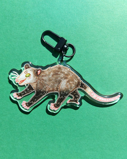 Opossum Glitter Epoxy Acrylic Charm