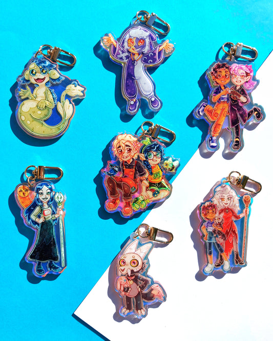 Owl House Rainbow Glitter Epoxy Acrylic Charms