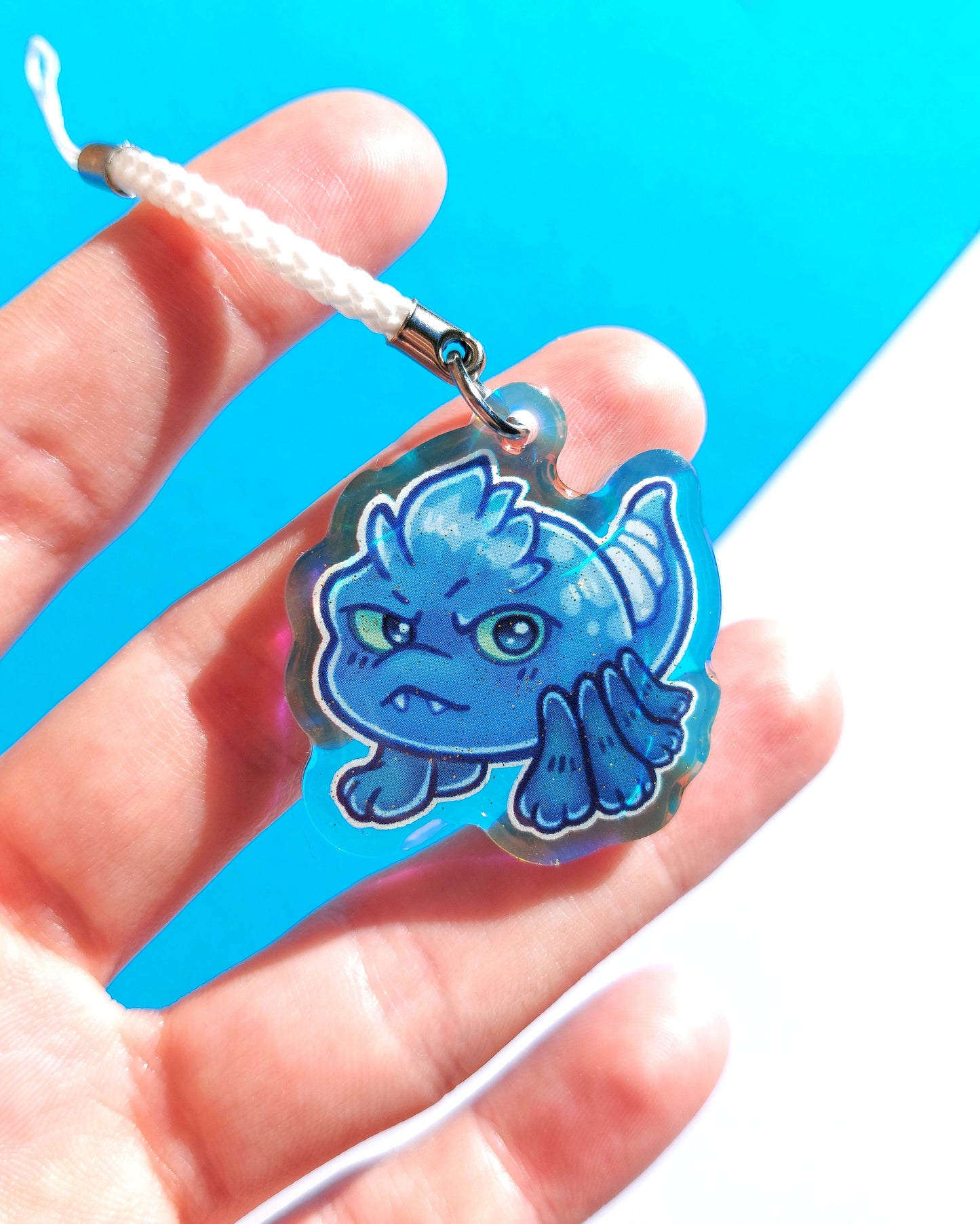 Neopets Habitarium Rainbow Glitter Epoxy Acrylic Phone Charms