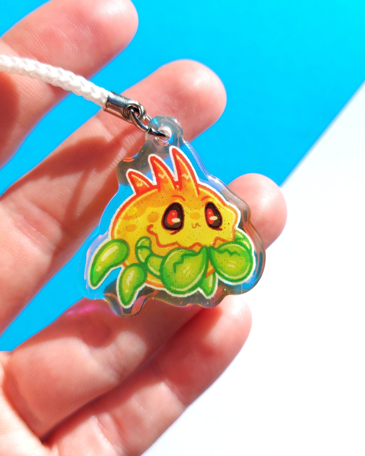 Neopets Habitarium Rainbow Glitter Epoxy Acrylic Phone Charms