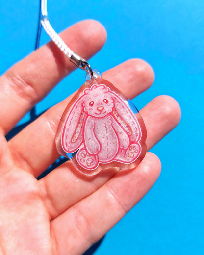 Bunny Clear Glitter Epoxy Acrylic Phone Charms