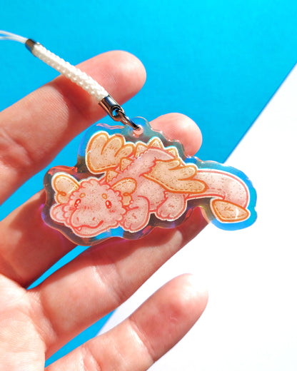 Dragon Rainbow Glitter Epoxy Acrylic Phone Charms