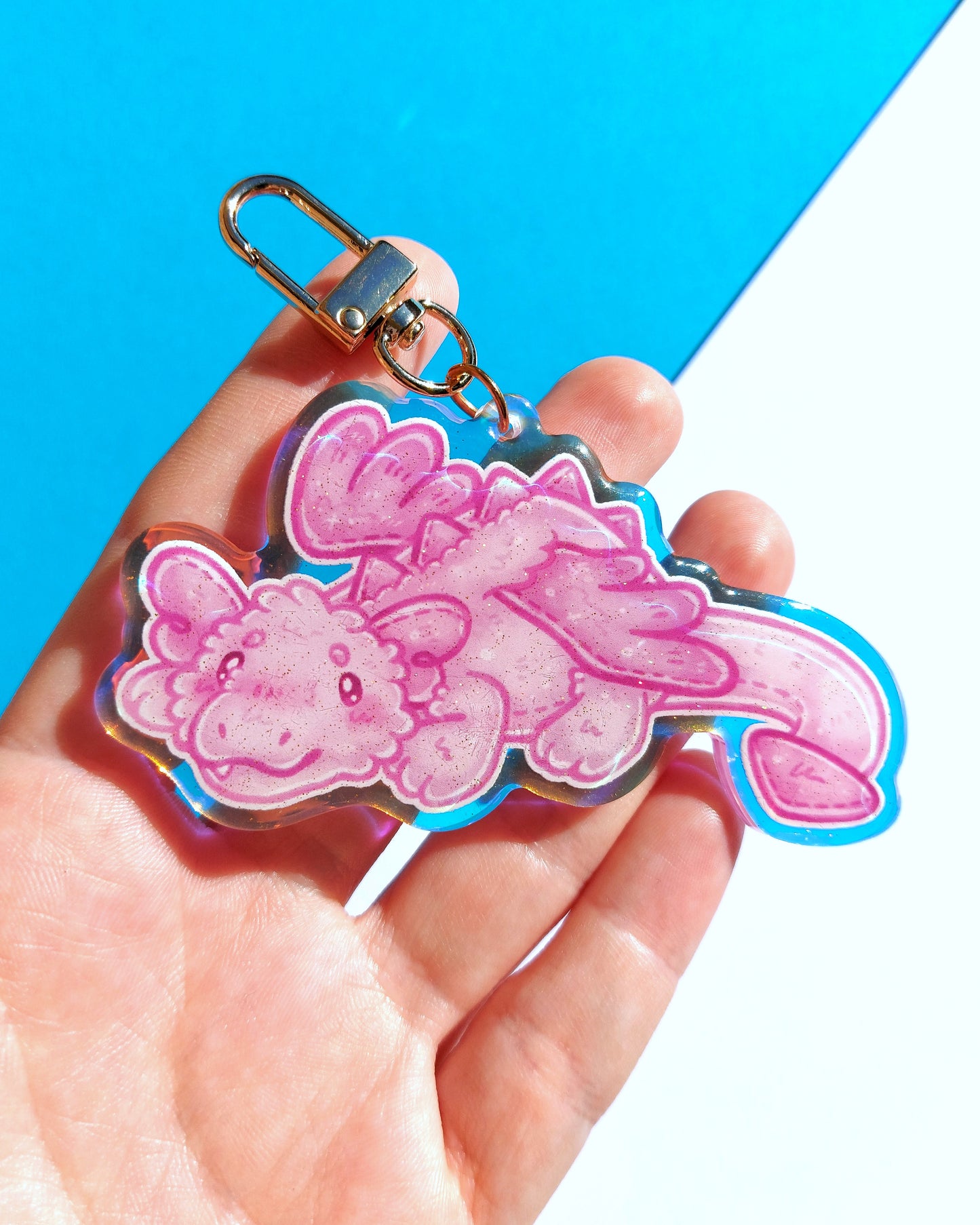 Dragon Rainbow Acrylic Glitter Epoxy Charms