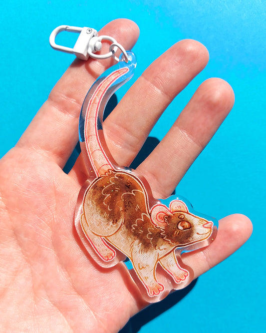 Rat Glitter Epoxy Acrylic Charm