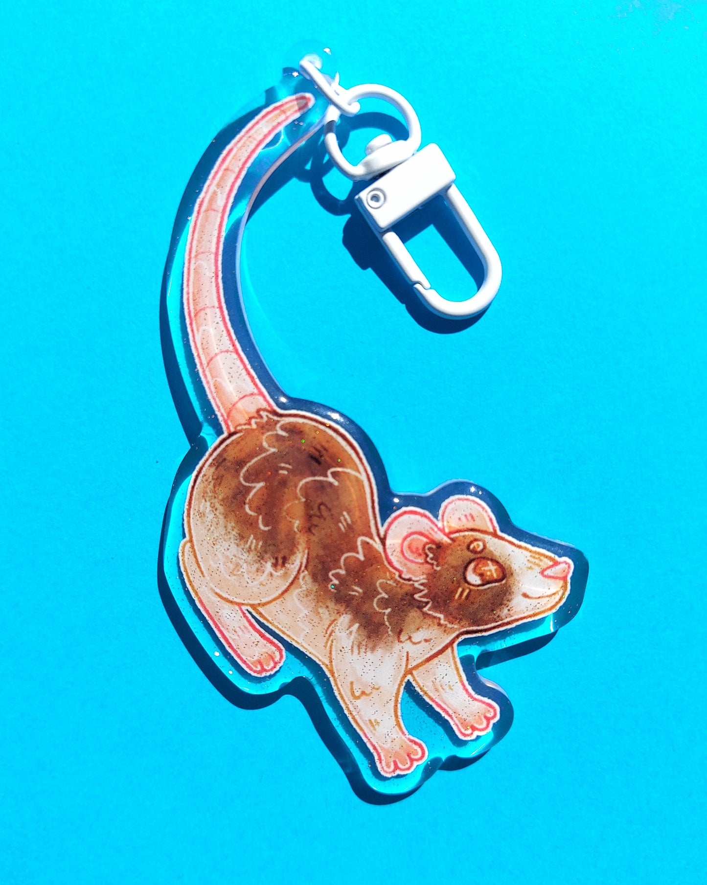 Rat Glitter Epoxy Acrylic Charm