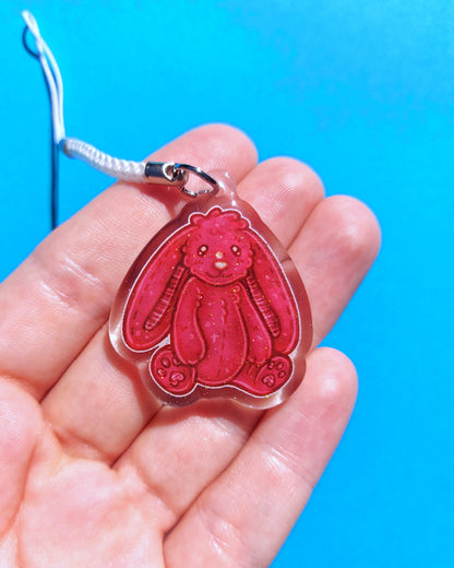 Bunny Clear Glitter Epoxy Acrylic Phone Charms