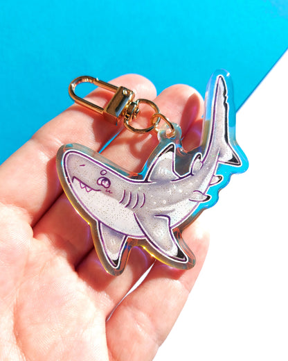 Shark Rainbow Glitter Epoxy Acrylic Charms