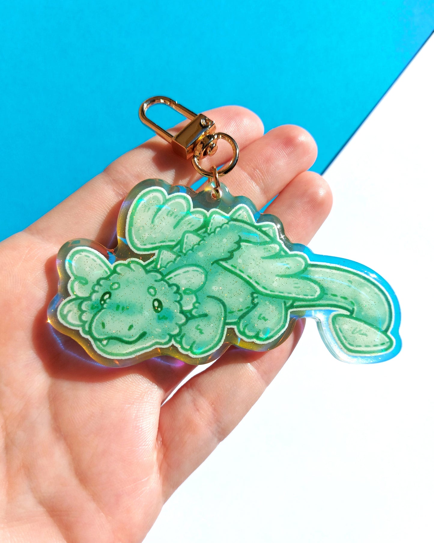 Dragon Rainbow Acrylic Glitter Epoxy Charms