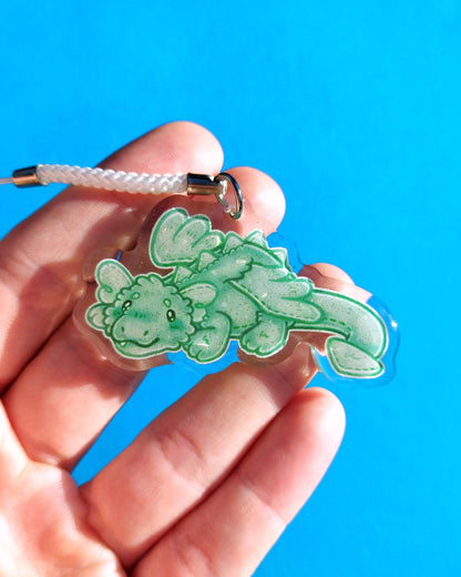 Dragon Clear Glitter Epoxy Acrylic Phone Charms