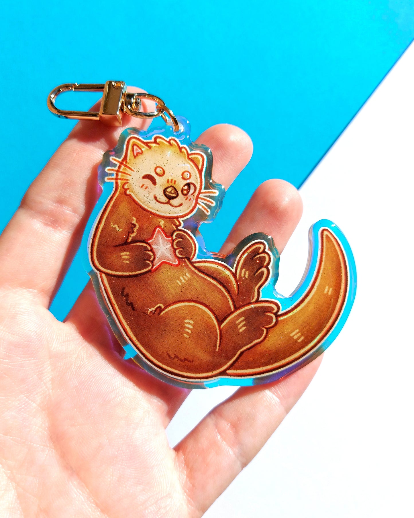 Sea Creature Rainbow Glitter Epoxy Acrylic Charms