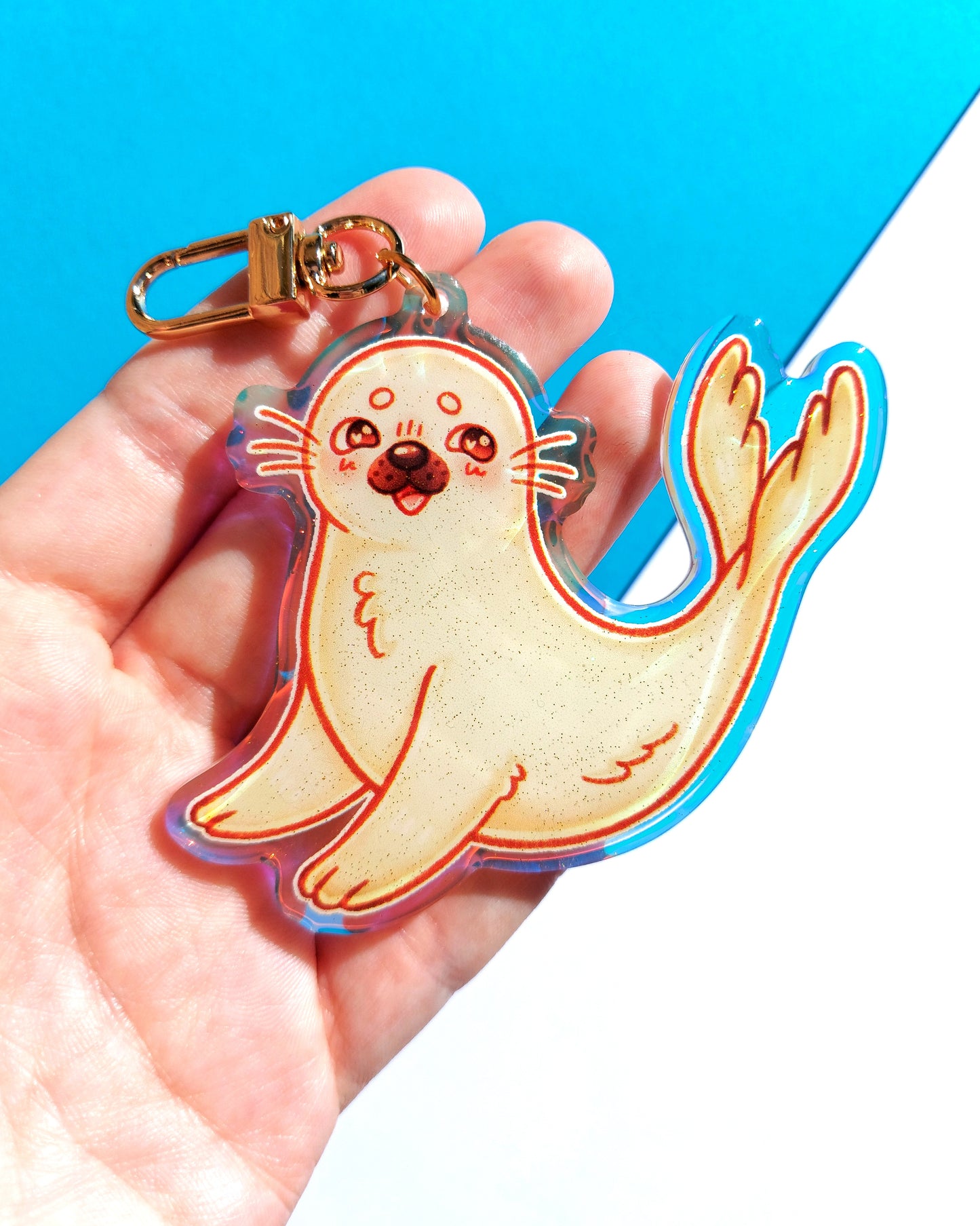 Sea Creature Rainbow Glitter Epoxy Acrylic Charms