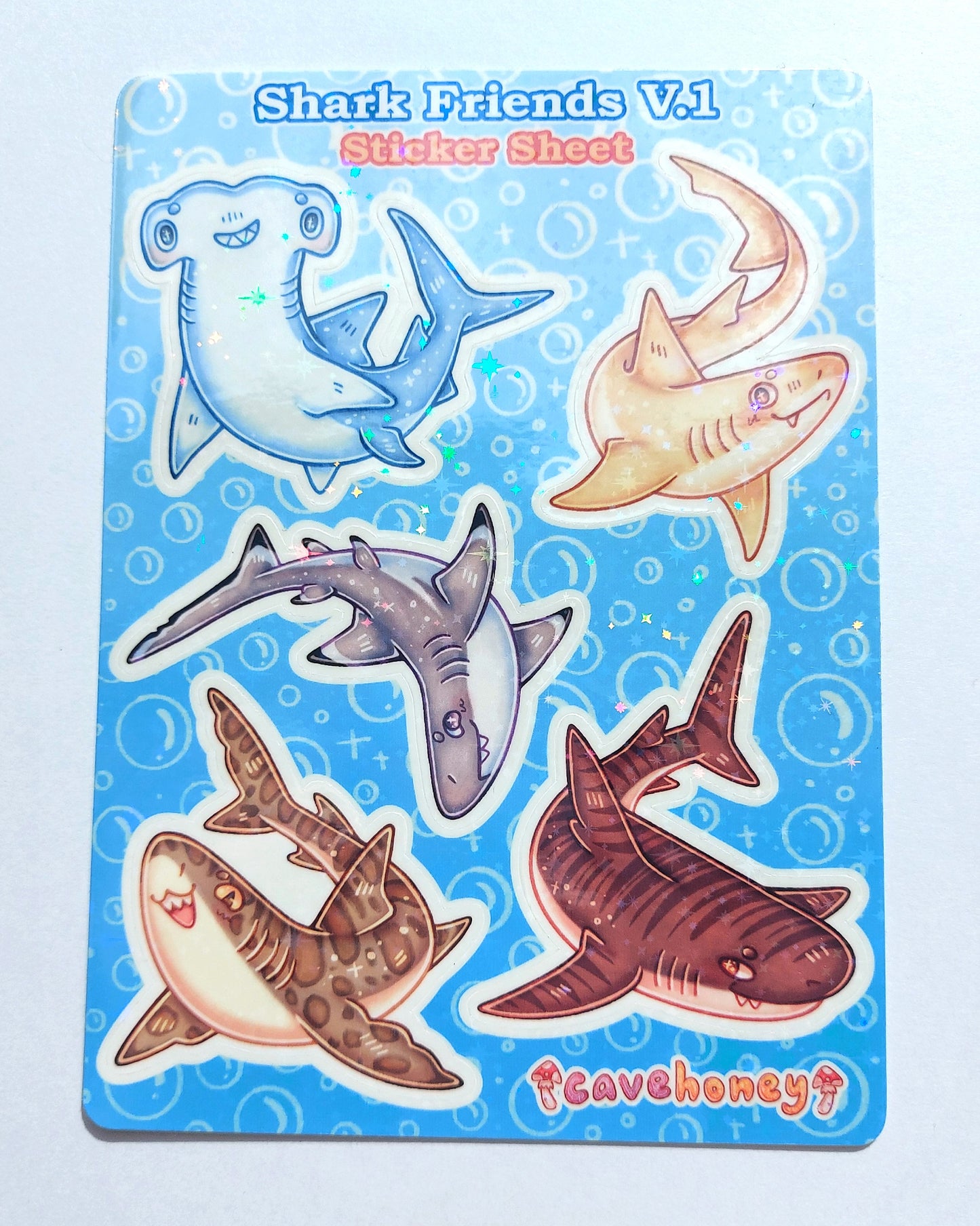 Shark Sparkly Vinyl Sticker Sheet