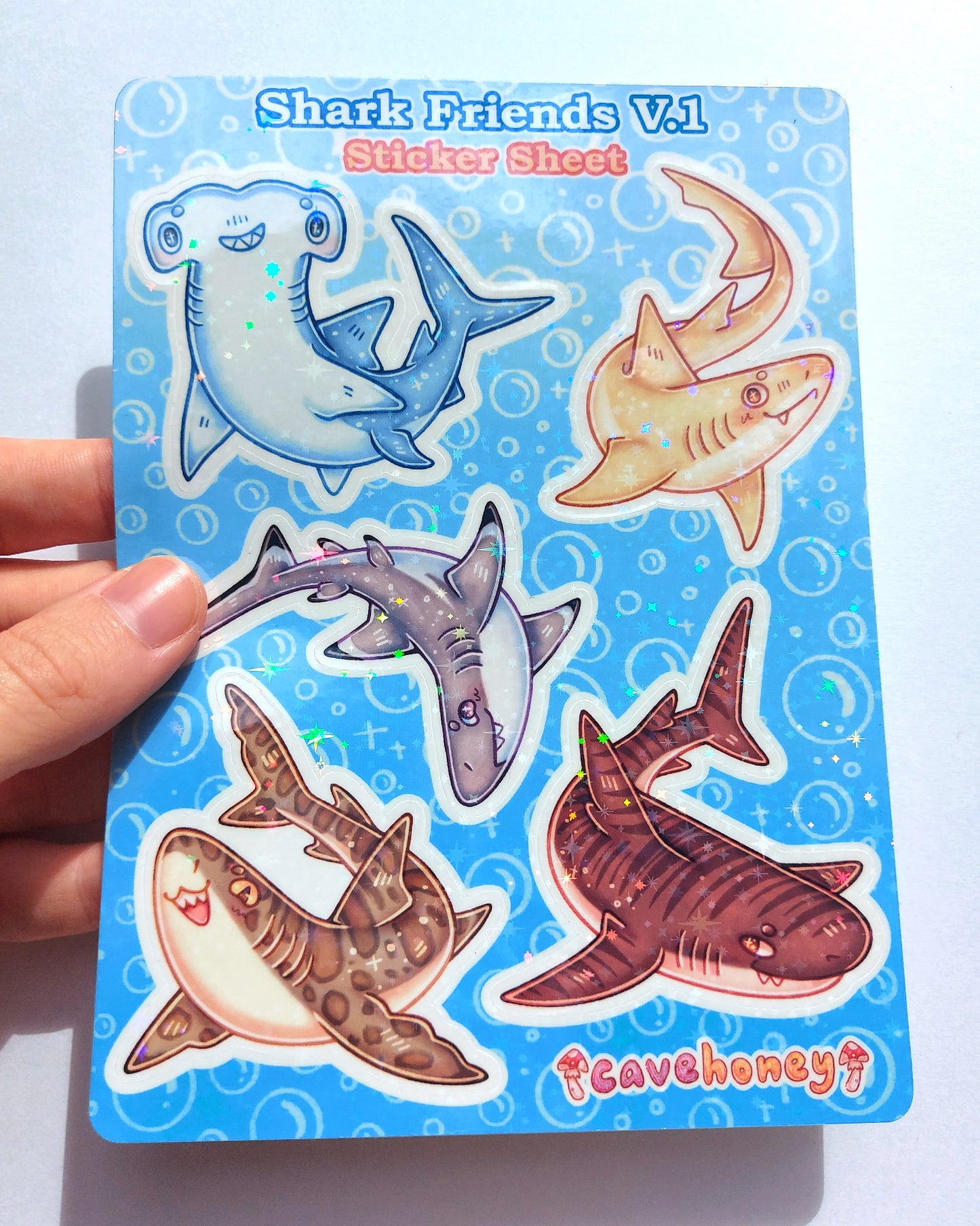 Shark Sparkly Vinyl Sticker Sheet