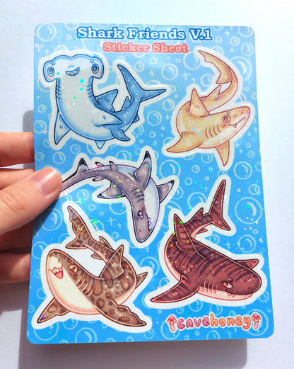 Shark Sparkly Vinyl Sticker Sheet