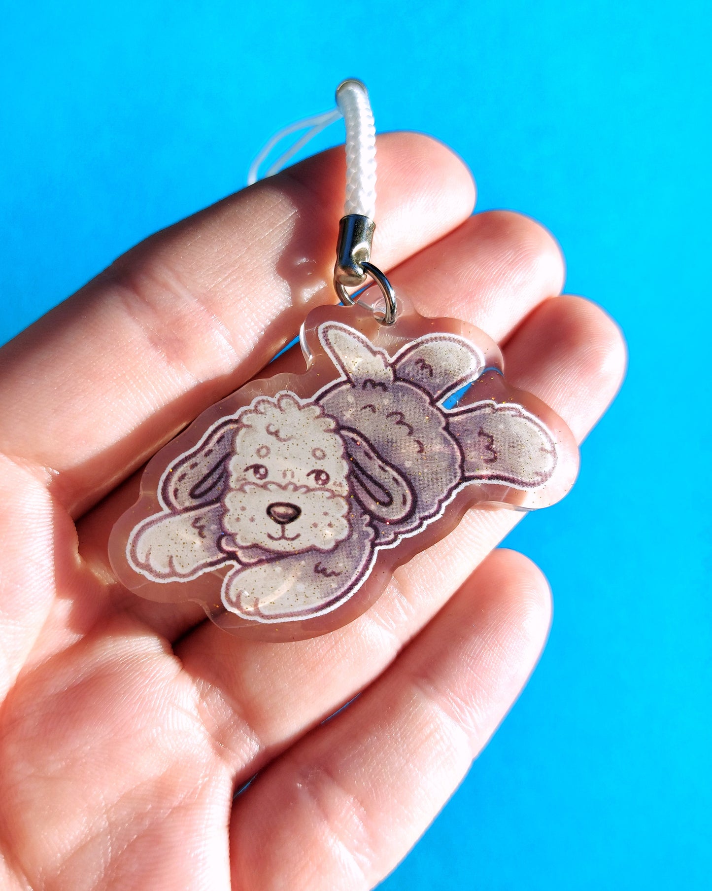 Jellycat Plushie Clear Glitter Epoxy Acrylic Phone Charms