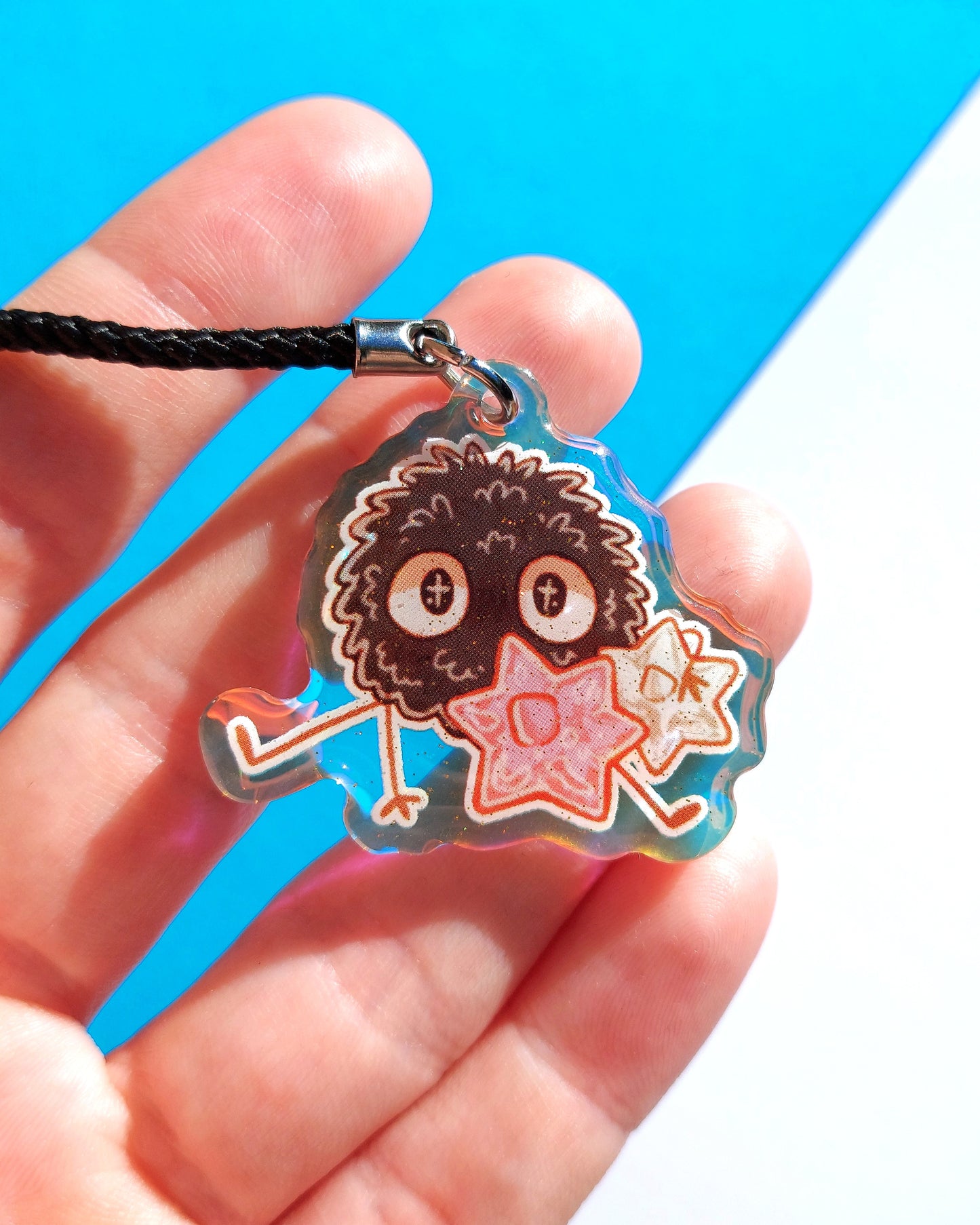 Ghibli Creature Rainbow Glitter Epoxy Acrylic Phone Charms