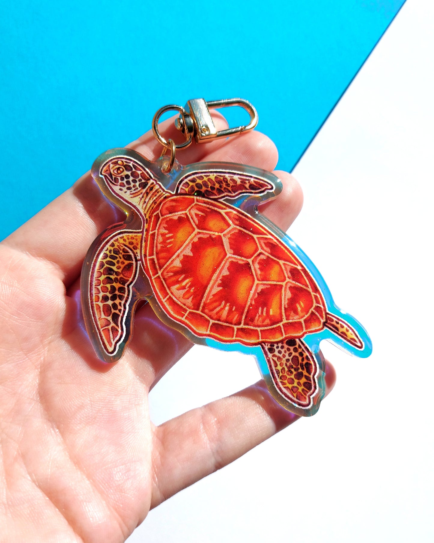 Sea Creature Rainbow Glitter Epoxy Acrylic Charms