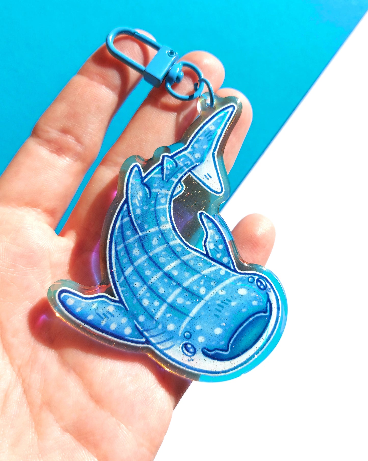 Shark Rainbow Glitter Epoxy Acrylic Charms
