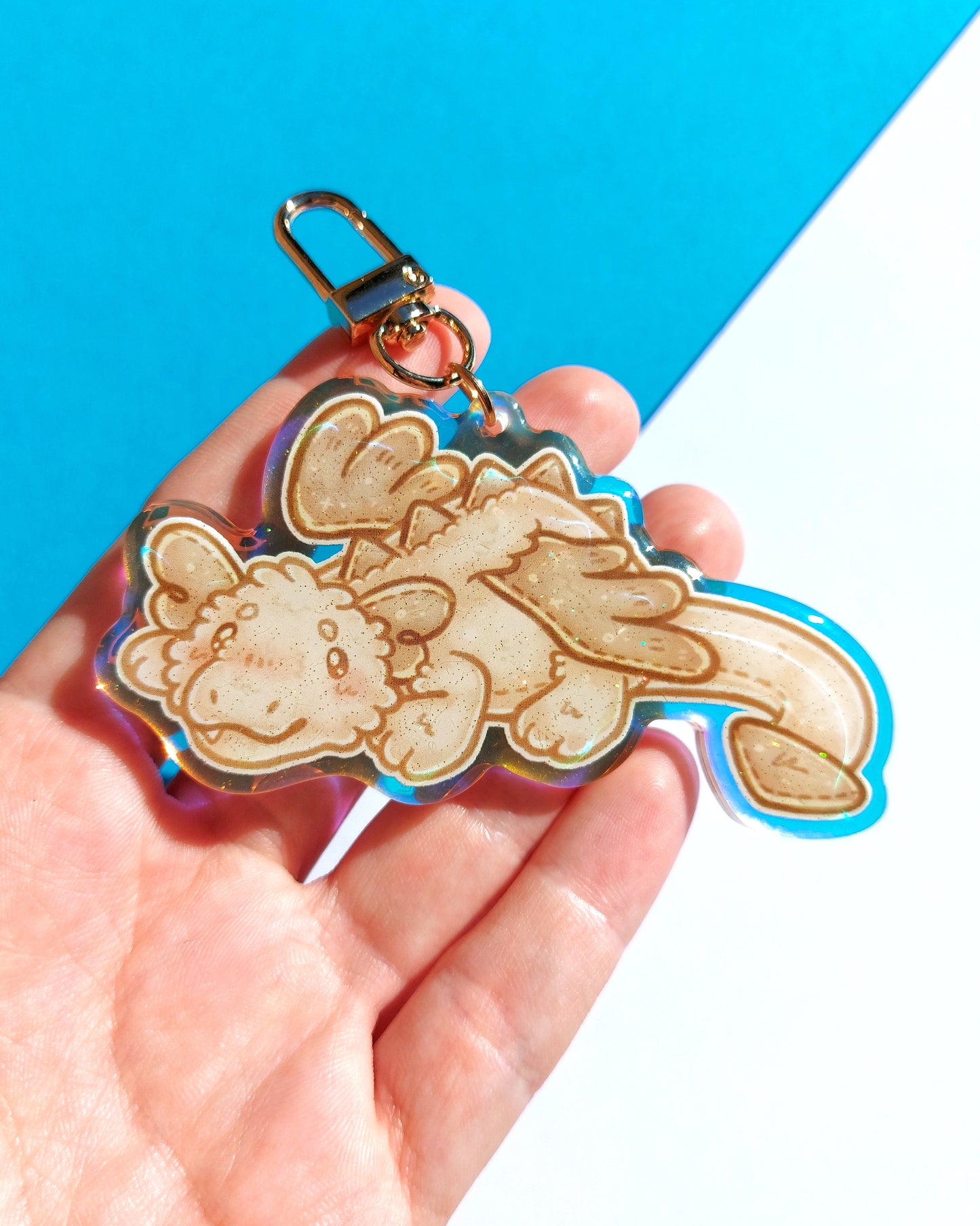 Dragon Rainbow Acrylic Glitter Epoxy Charms
