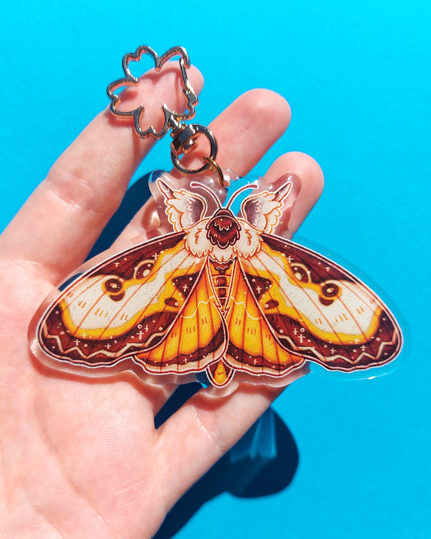 Moth Glitter Epoxy Charms