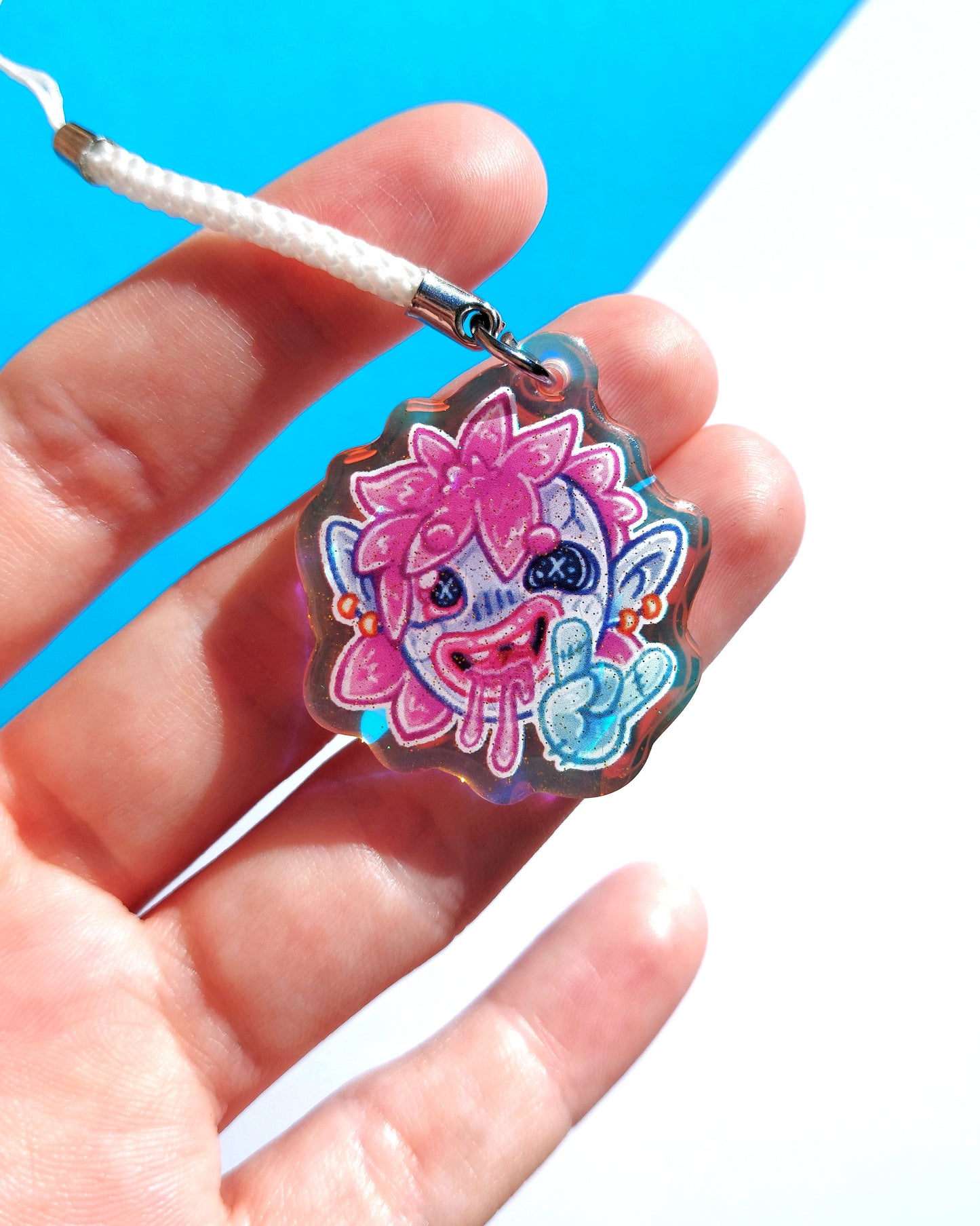 Moshi Monster Rainbow Glitter Epoxy Acrylic Charms
